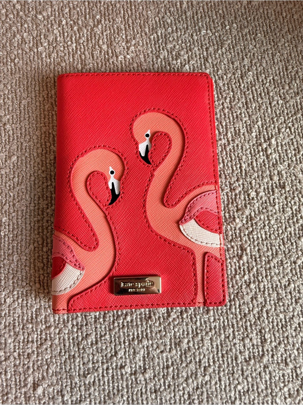 kate spade flamingo passport cover in coral and light pink